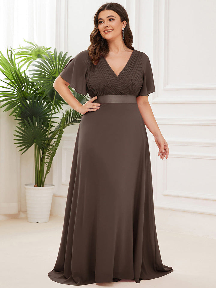 Vestido Maxi de Dama de Honor con Cintura Imperio