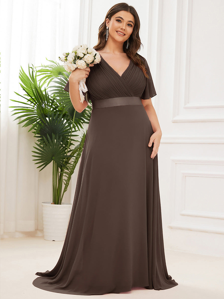 Vestido Maxi de Dama de Honor con Cintura Imperio