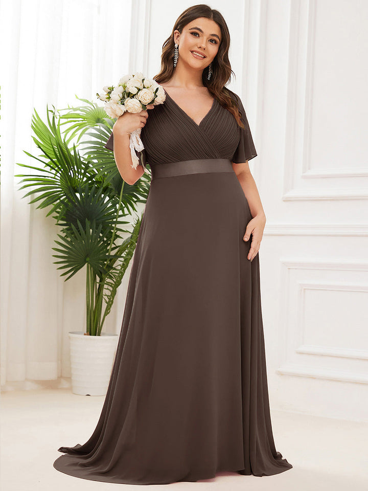 Vestido Maxi de Dama de Honor con Cintura Imperio