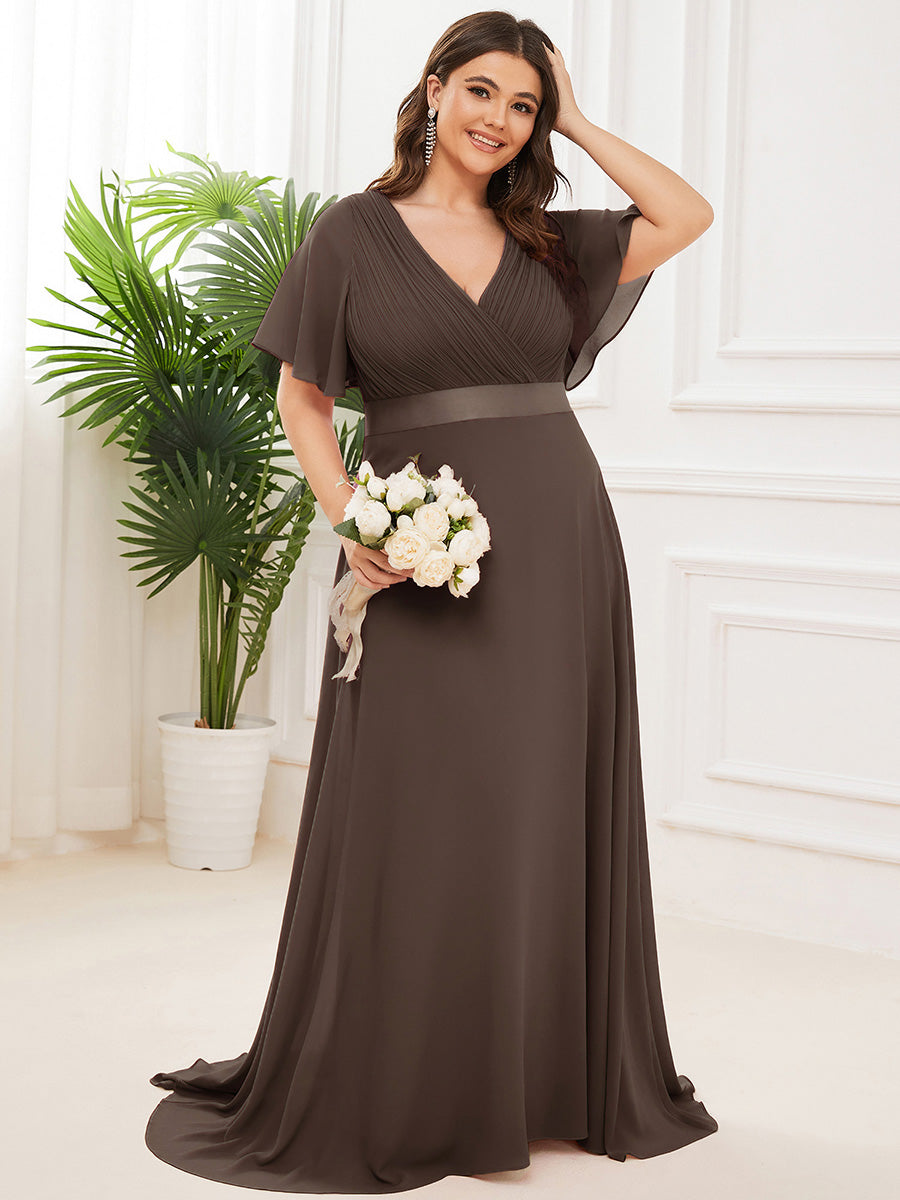 Vestido Maxi de Dama de Honor con Cintura Imperio