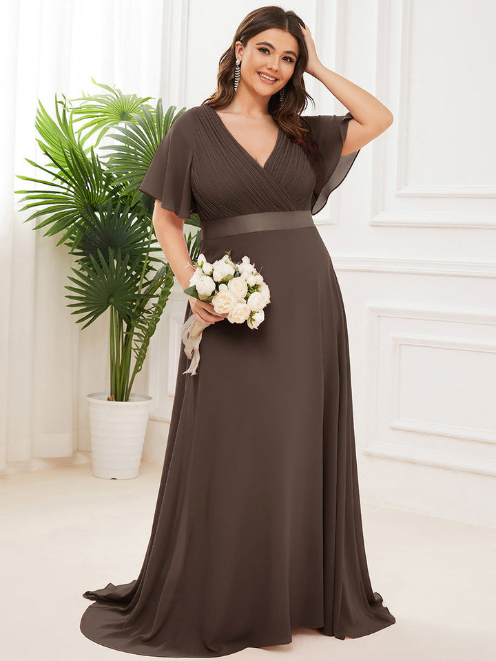 Vestido Maxi de Dama de Honor con Cintura Imperio