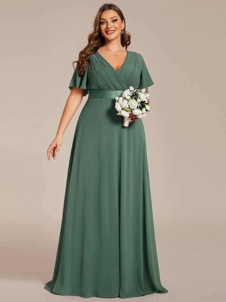 Vestido Maxi de Dama de Honor con Cintura Imperio