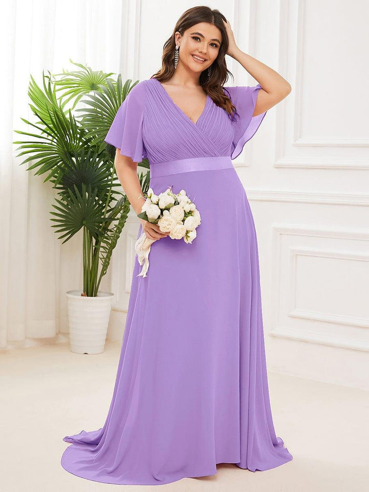 Vestido Maxi de Dama de Honor con Cintura Imperio