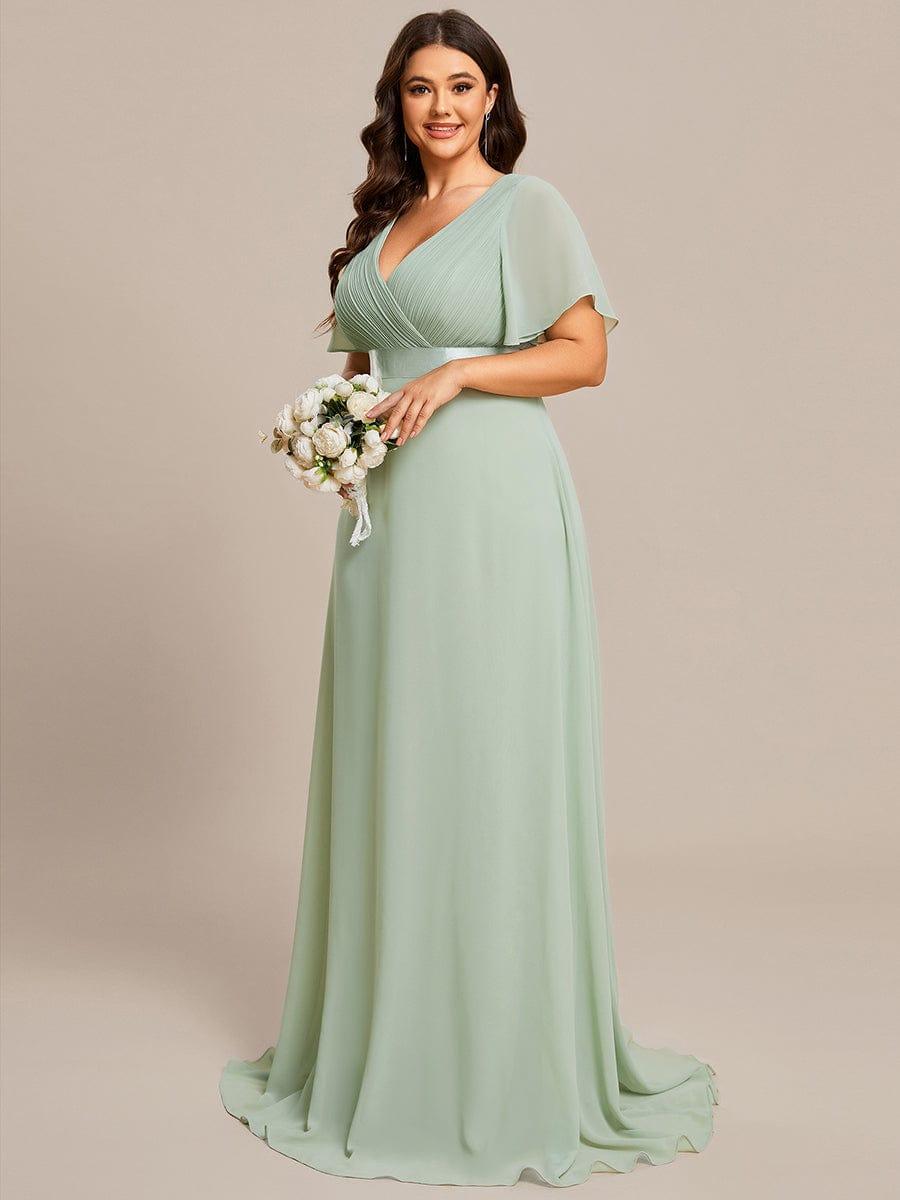 Vestido Maxi de Dama de Honor con Cintura Imperio