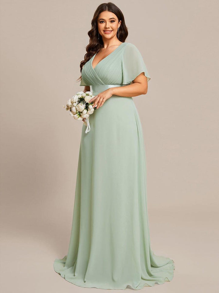 Vestido Maxi de Dama de Honor con Cintura Imperio