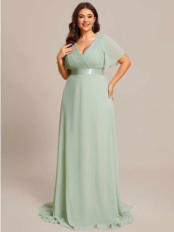 Vestido Maxi de Dama de Honor con Cintura Imperio