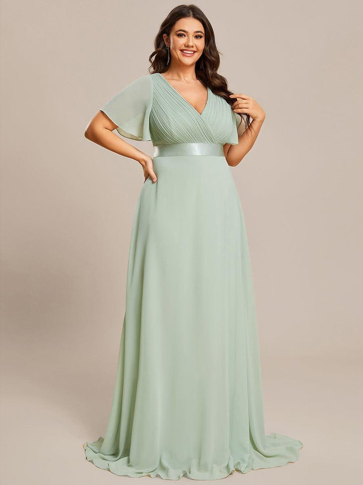 Vestido Maxi de Dama de Honor con Cintura Imperio