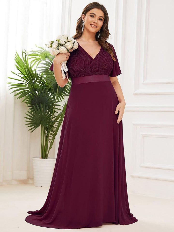 Vestido Maxi de Dama de Honor con Cintura Imperio