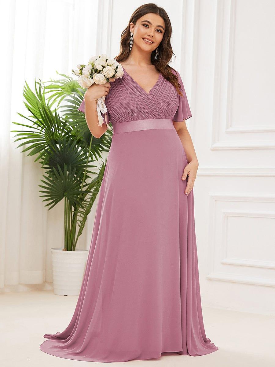 Vestido Maxi de Dama de Honor con Cintura Imperio