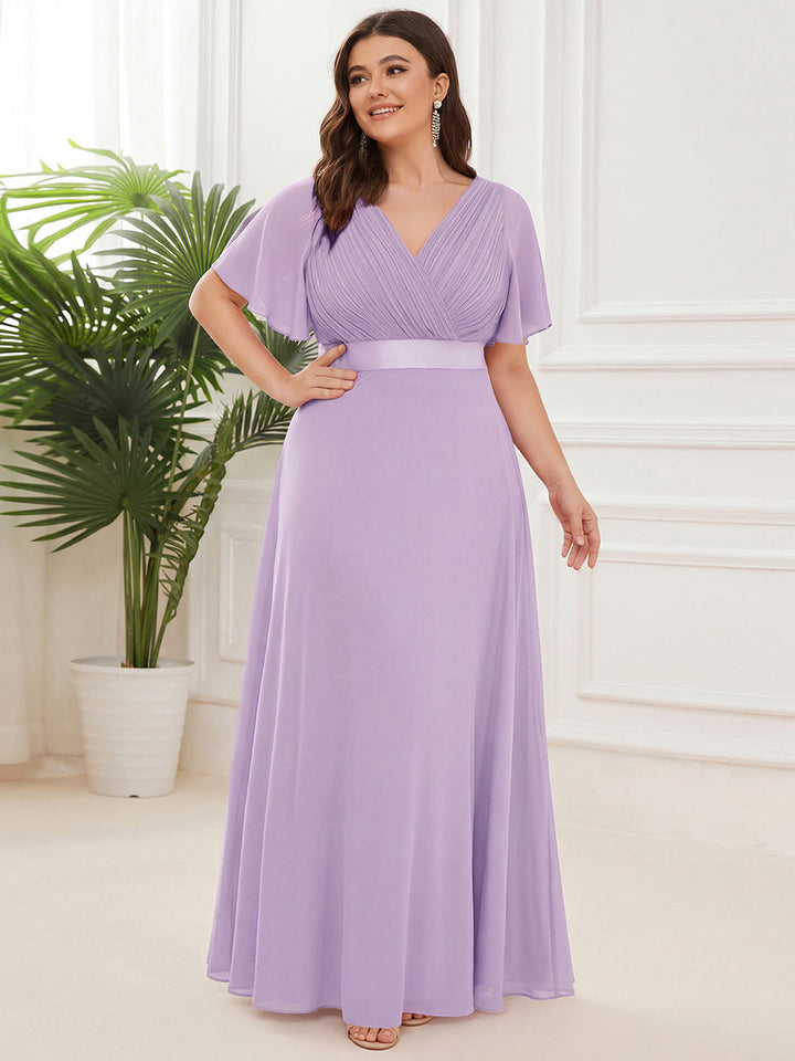 Vestido Maxi de Dama de Honor con Cintura Imperio