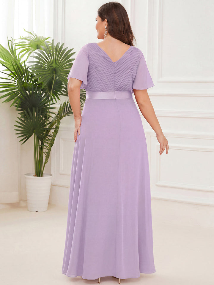 Vestido Maxi de Dama de Honor con Cintura Imperio