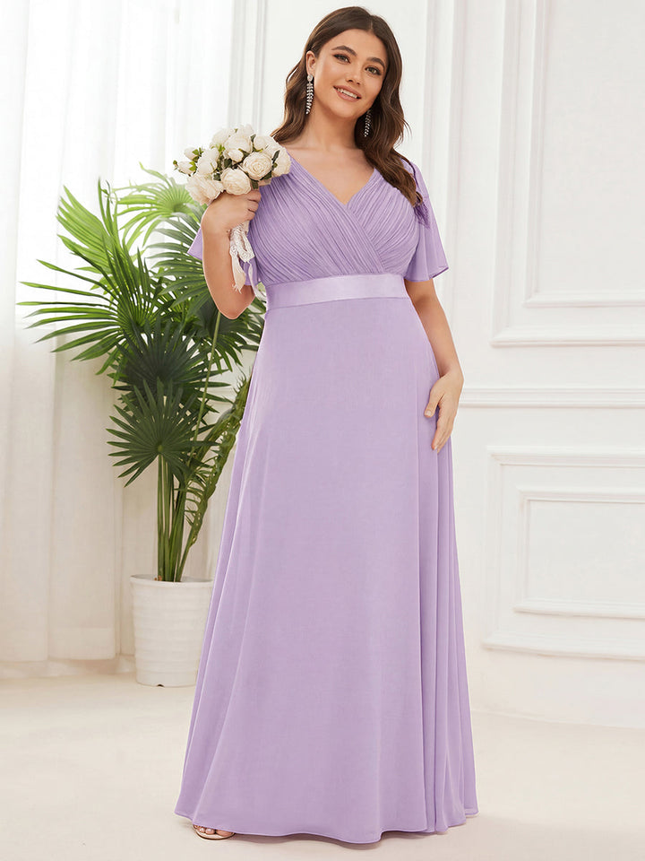 Vestido Maxi de Dama de Honor con Cintura Imperio