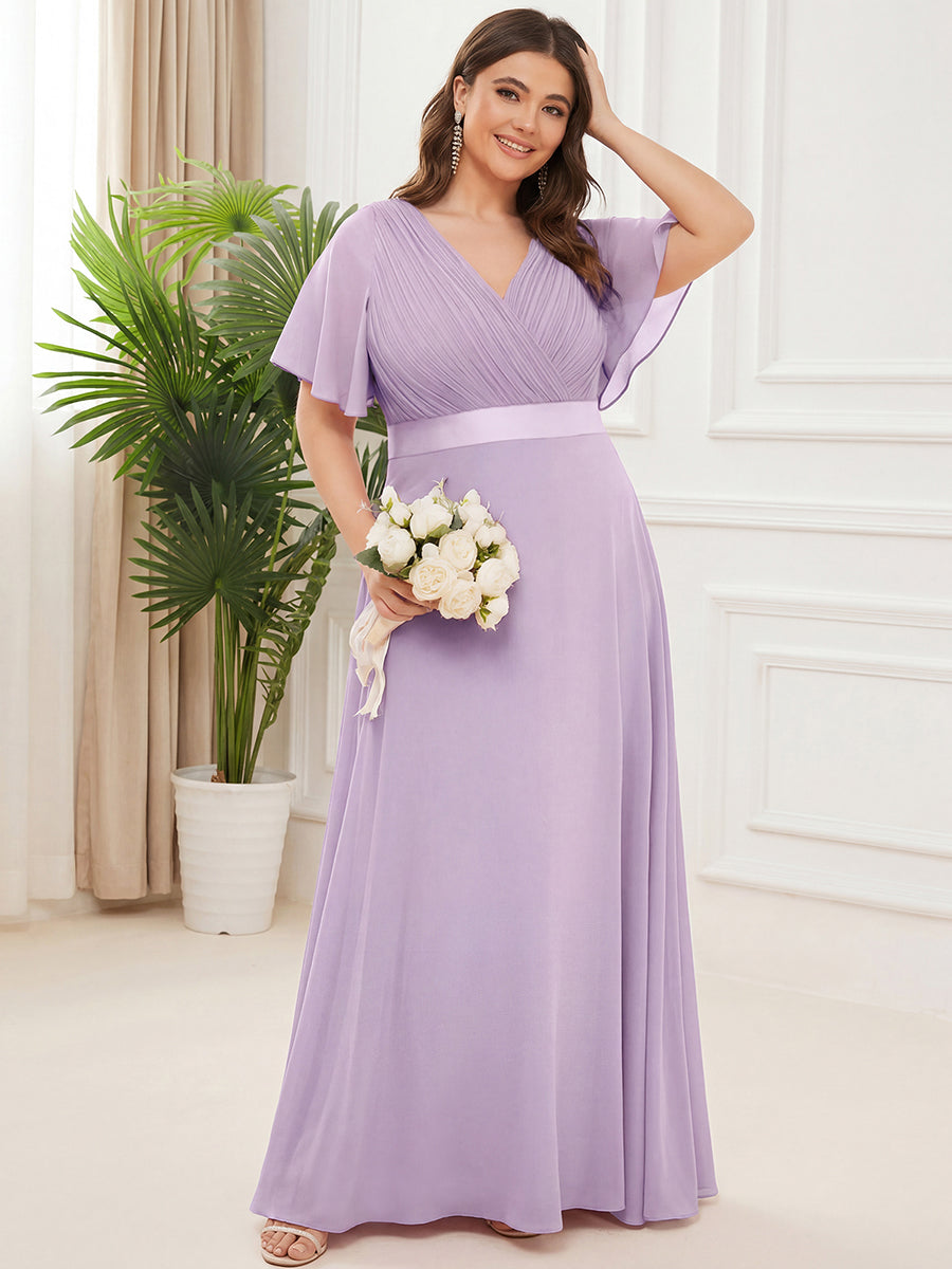 Vestido Maxi de Dama de Honor con Cintura Imperio