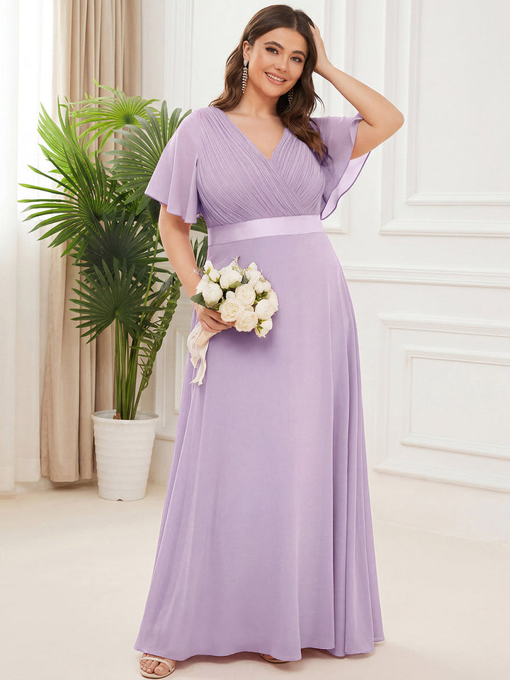 Vestido Maxi de Dama de Honor con Cintura Imperio