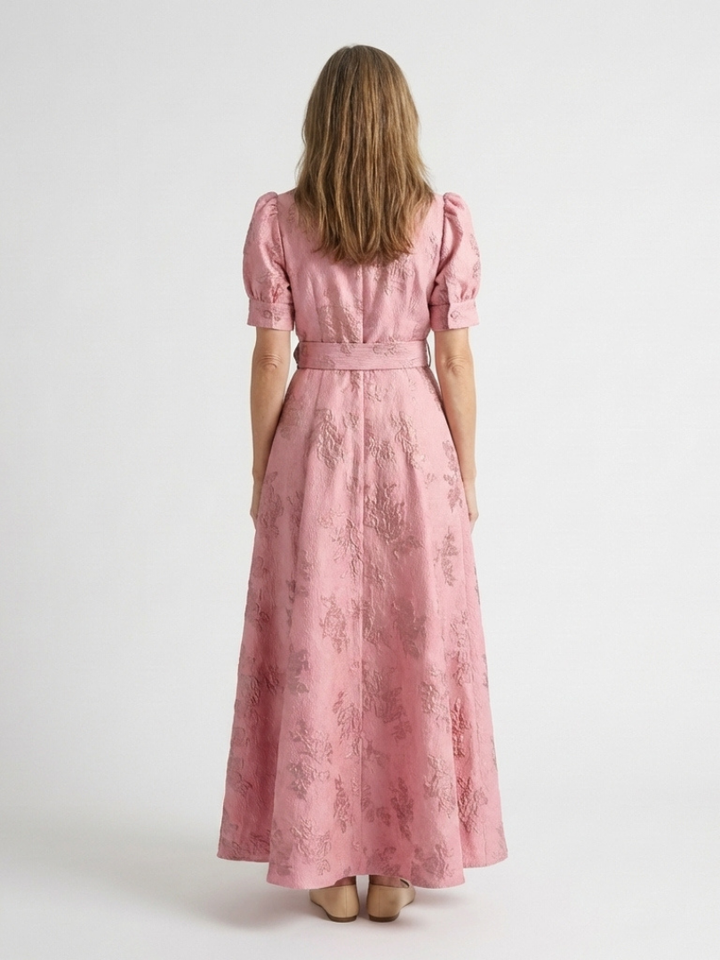 Xanthea | Vestido maxi camisero ajustado sin mangas con diseño floral