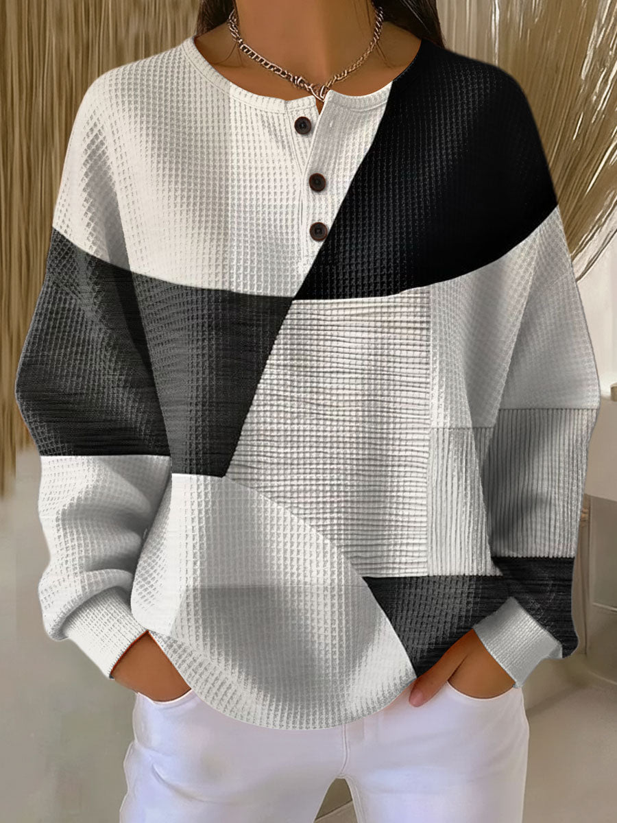 Carmen | Jersey patchwork en negro y blanco