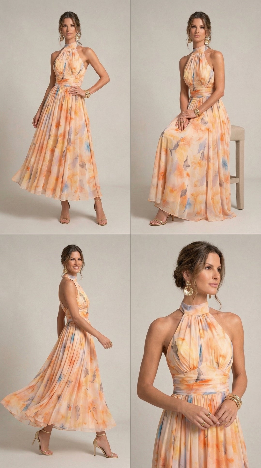 Esther™ | Vestido Halter con Estampado Acuarela