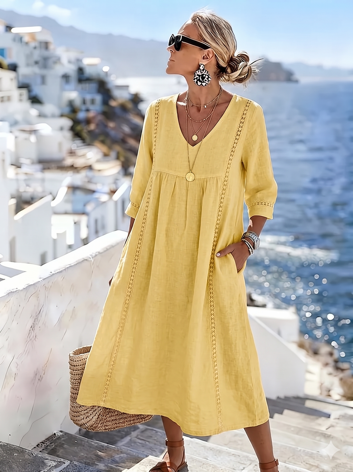 Helena - Vestido casual holgado de encaje patchwork