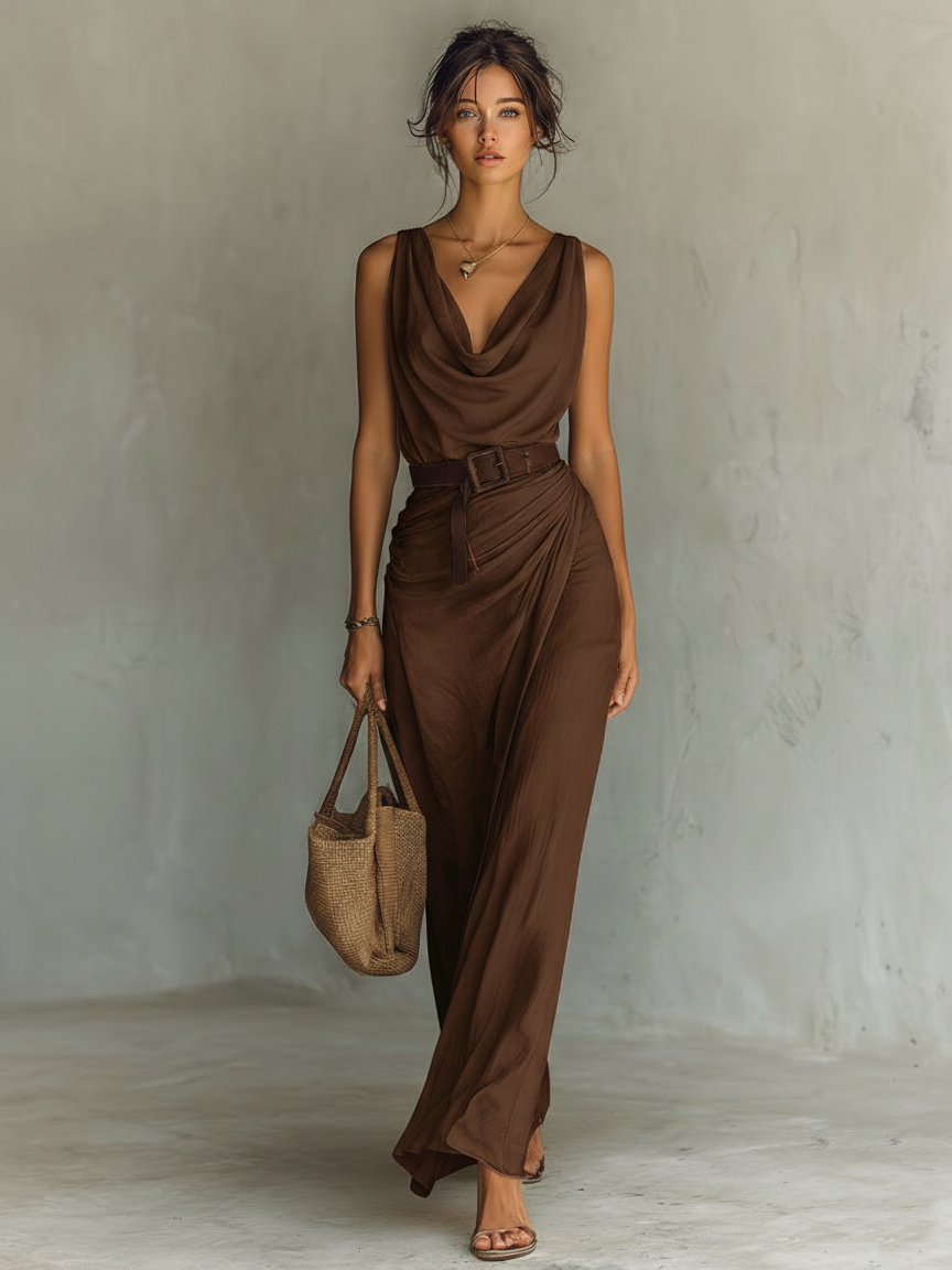 Anna - Vestido Maxi Sin Mangas Elegante