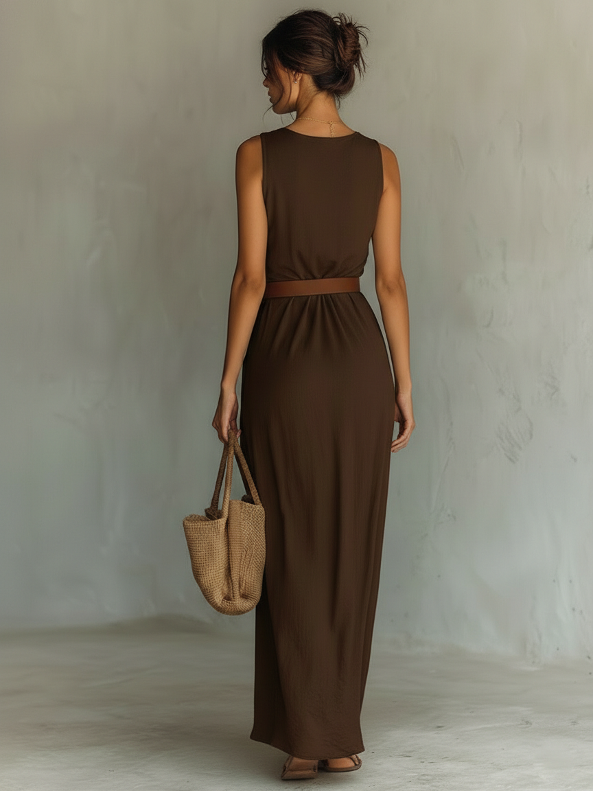 Anna - Vestido Maxi Sin Mangas Elegante