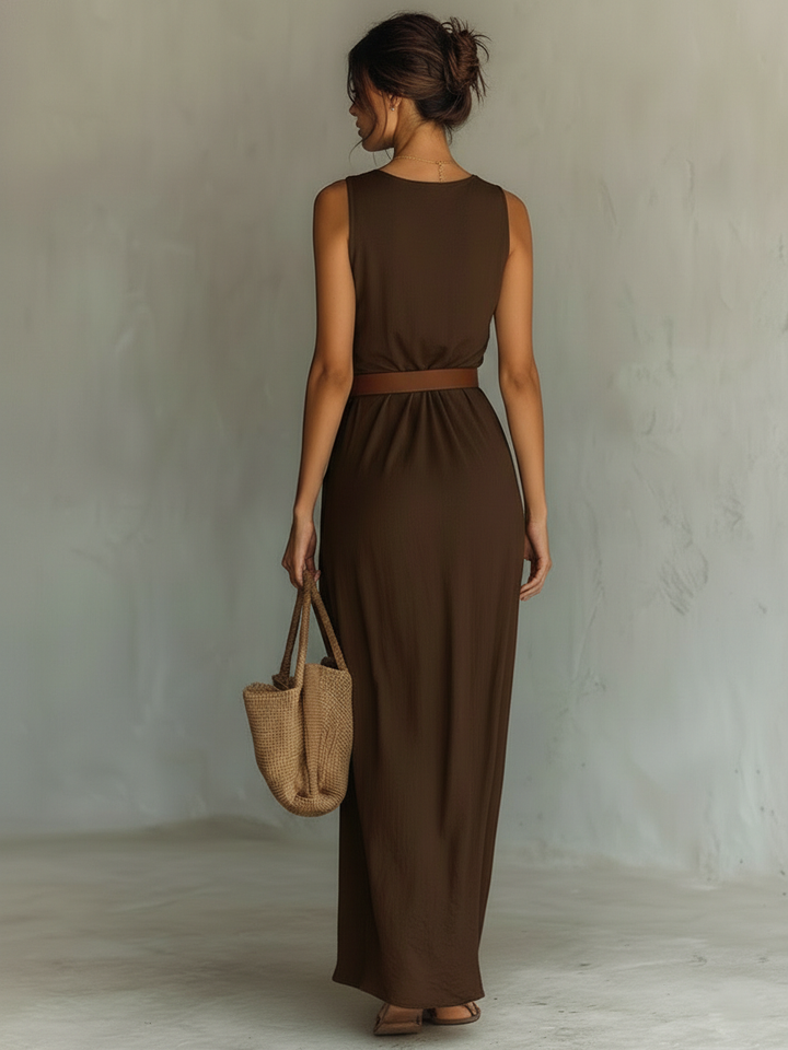 Anna - Vestido Maxi Sin Mangas Elegante