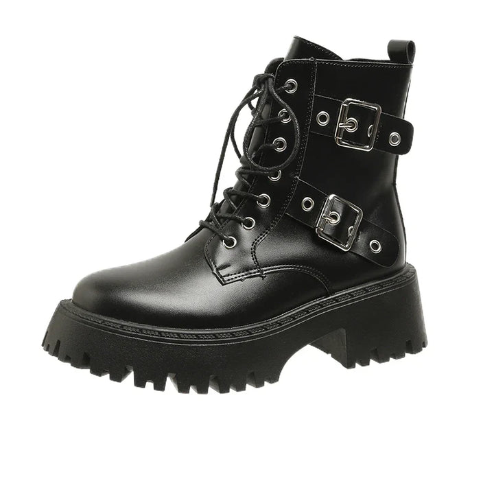 Elena™ | Botines con cordones de plataforma, estilo moderno