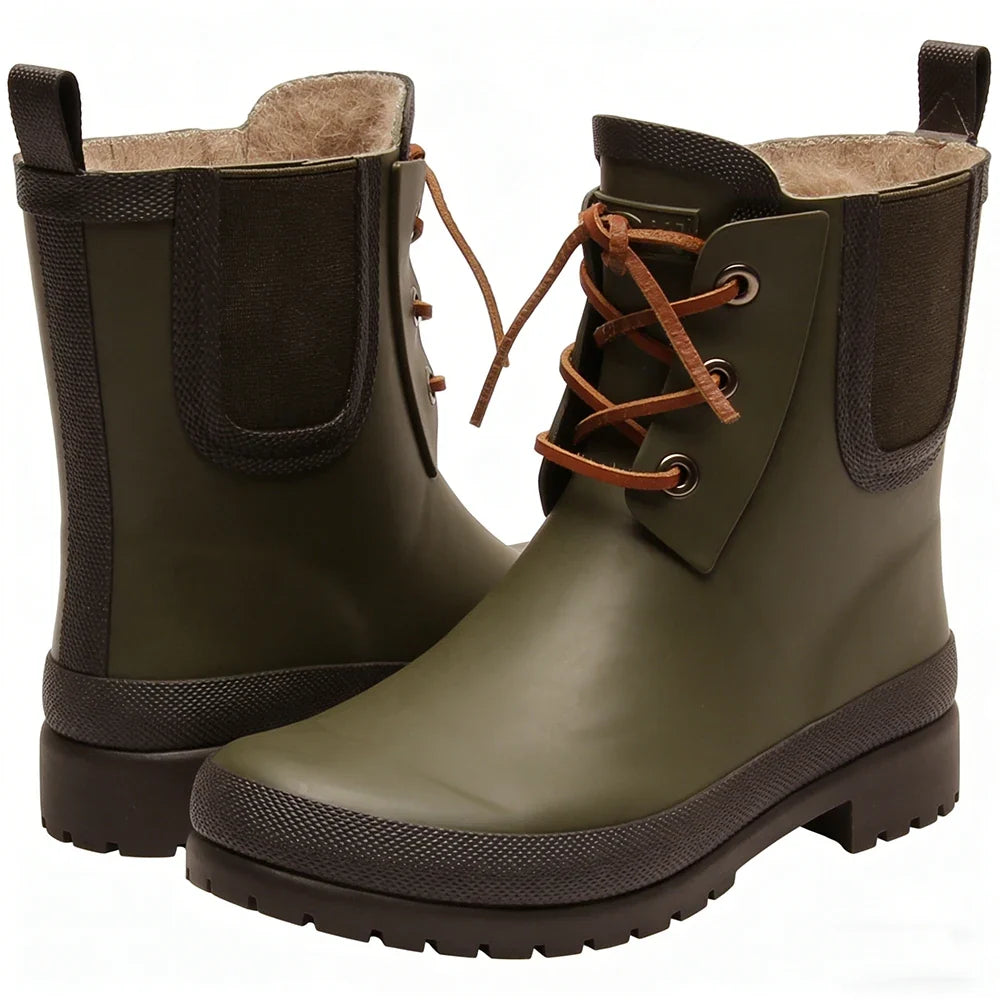 Sofía™ | Botas de lluvia Chelsea impermeables con forro de felpa