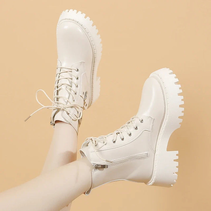 Elena™ | Botines con cordones de plataforma, estilo moderno