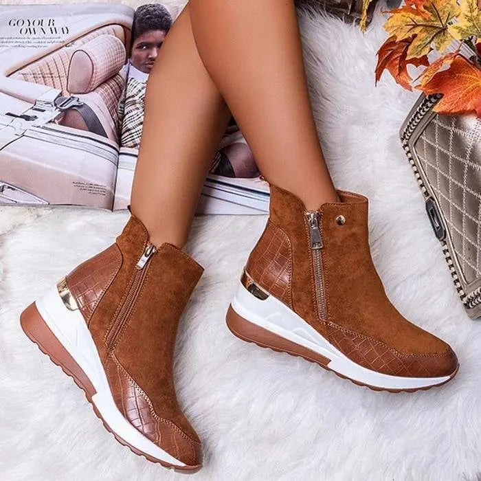 Gabriela™ | Botas deportivas de tacón alto con cuña, para mujer