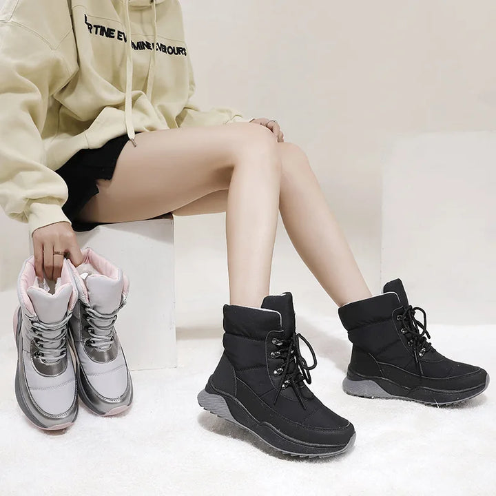 Marta™ | Botas de nieve de media caña con estampado de copos