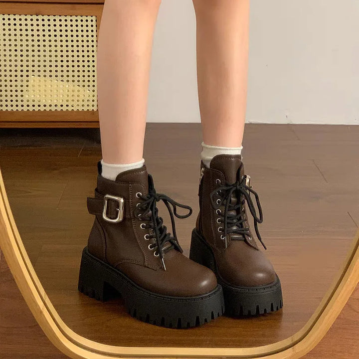 Alejandra™ | Botas de estilo británico con suela gruesa y cremallera