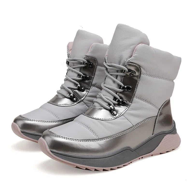 Marta™ | Botas de nieve de media caña con estampado de copos