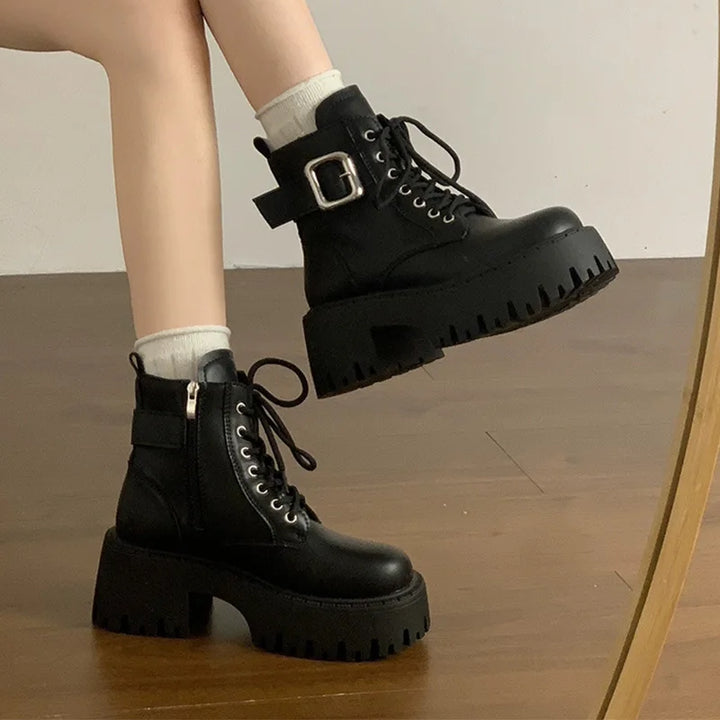 Alejandra™ | Botas de estilo británico con suela gruesa y cremallera