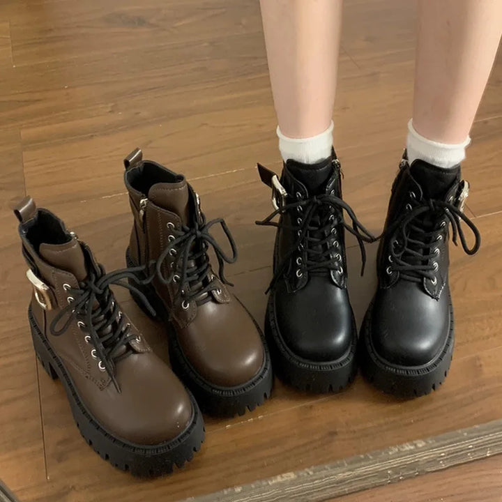 Alejandra™ | Botas de estilo británico con suela gruesa y cremallera