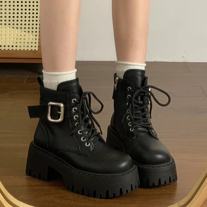 Alejandra™ | Botas de estilo británico con suela gruesa y cremallera