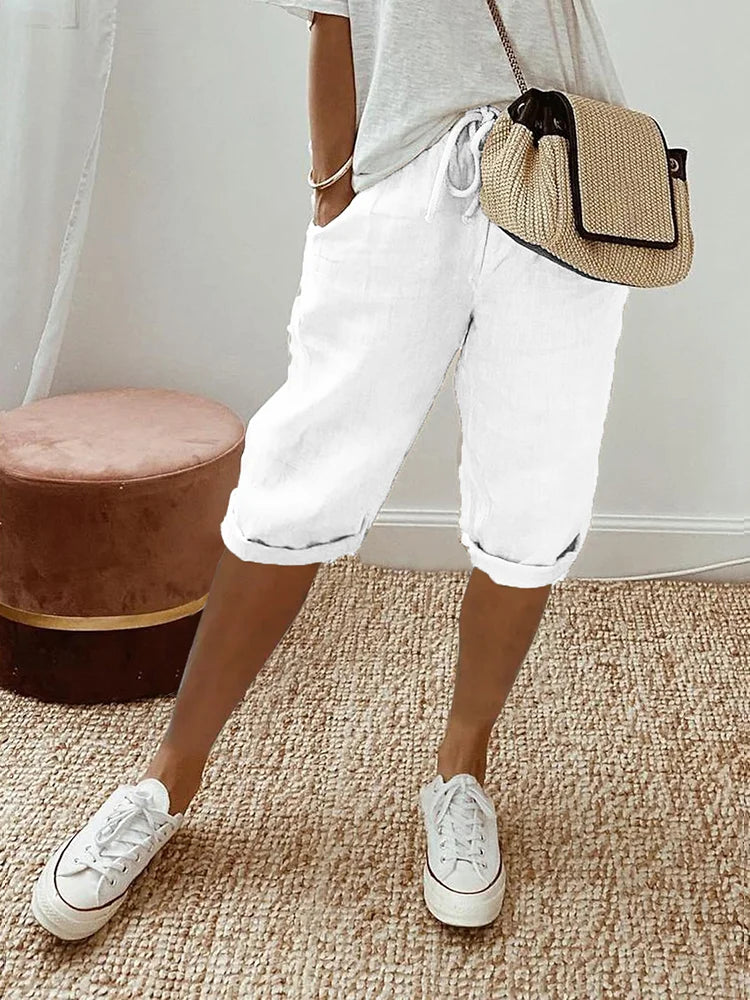 Marta™ | Shorts de algodón y lino para mujer