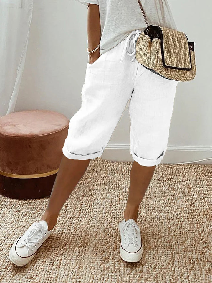 Marta™ | Shorts de algodón y lino para mujer