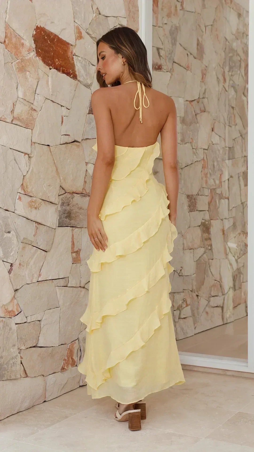 Luna Fashion House | Vestido maxi elegante con volantes para mujer – Ideal para el verano