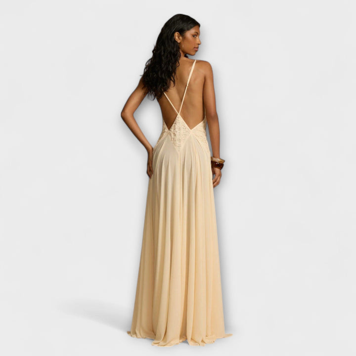 Lavinia - Vestido maxi con escote en V profundo