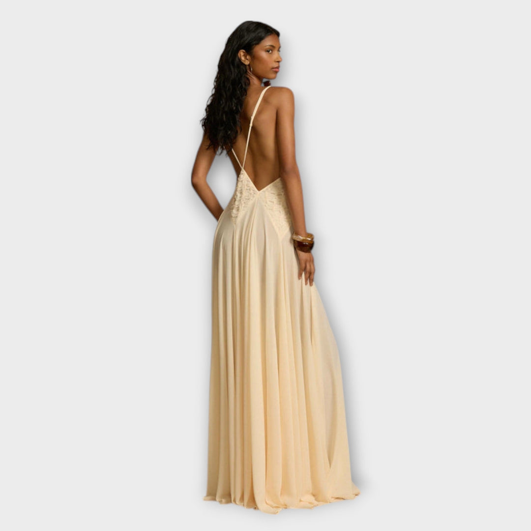 Lavinia - Vestido maxi con escote en V profundo