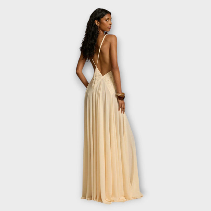 Lavinia - Vestido maxi con escote en V profundo