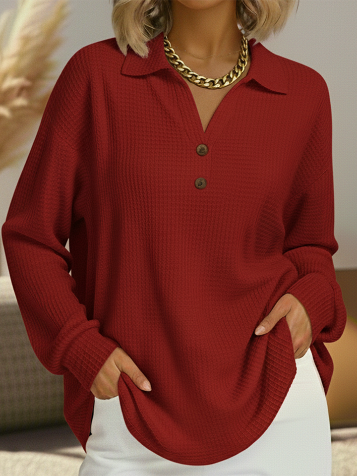 Cristina | Jersey sencillo con cuello de camisa