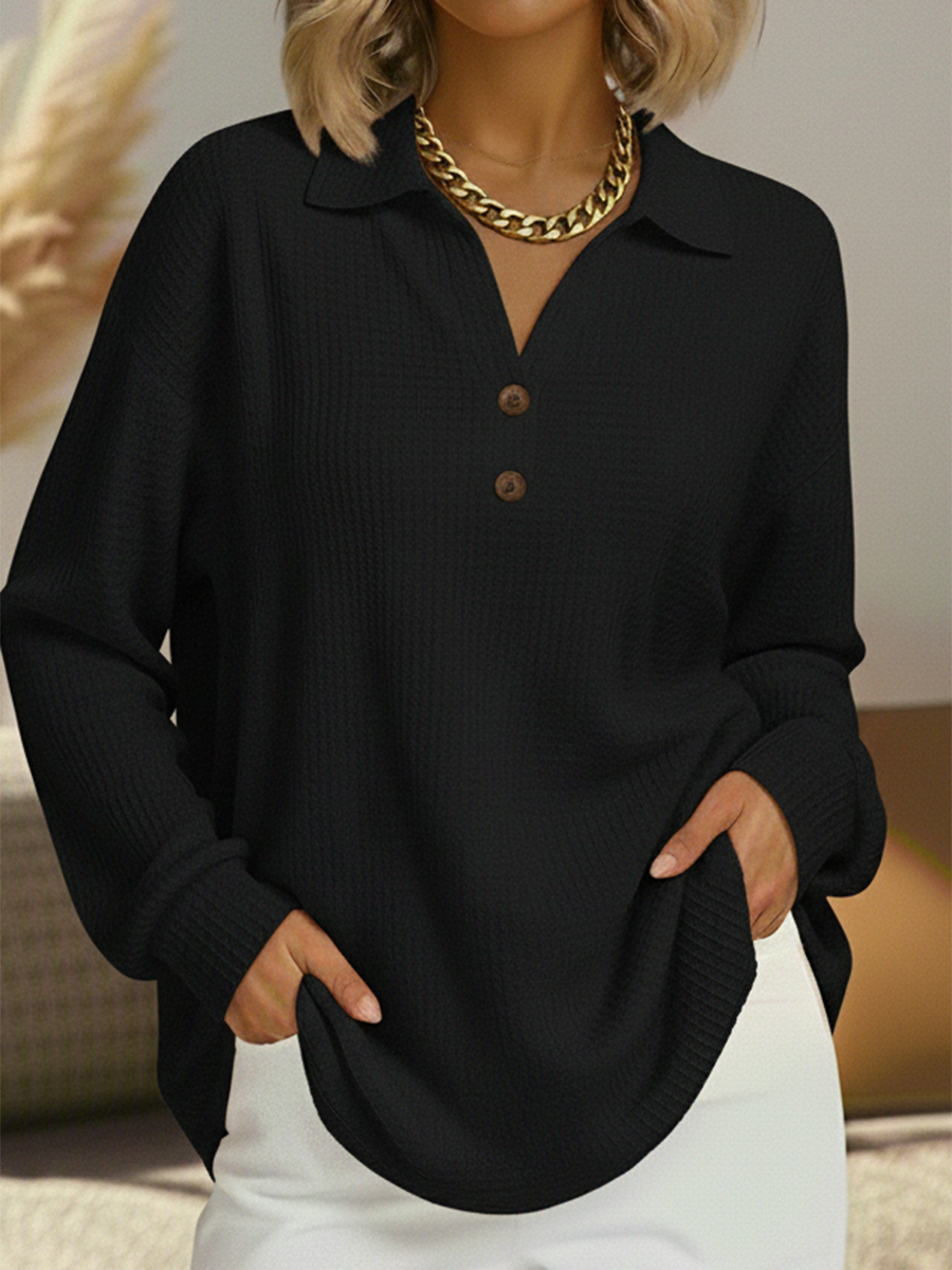 Cristina | Jersey sencillo con cuello de camisa