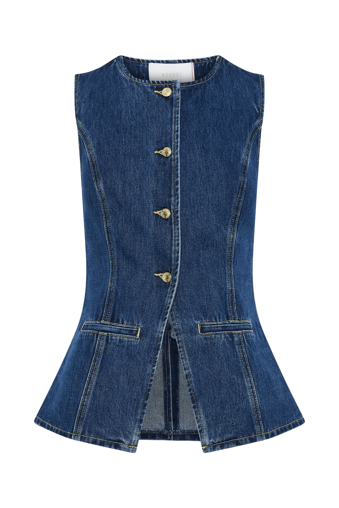 Top Vaquero con Botones Abel - Azul Oscuro