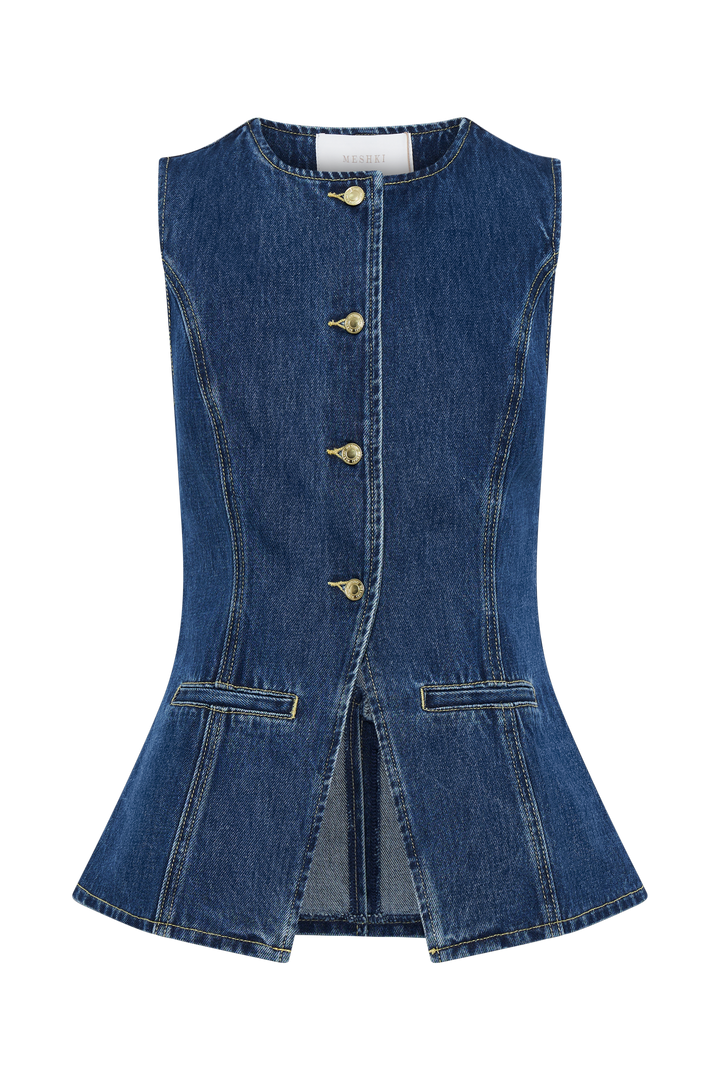 Top Vaquero con Botones Abel - Azul Oscuro