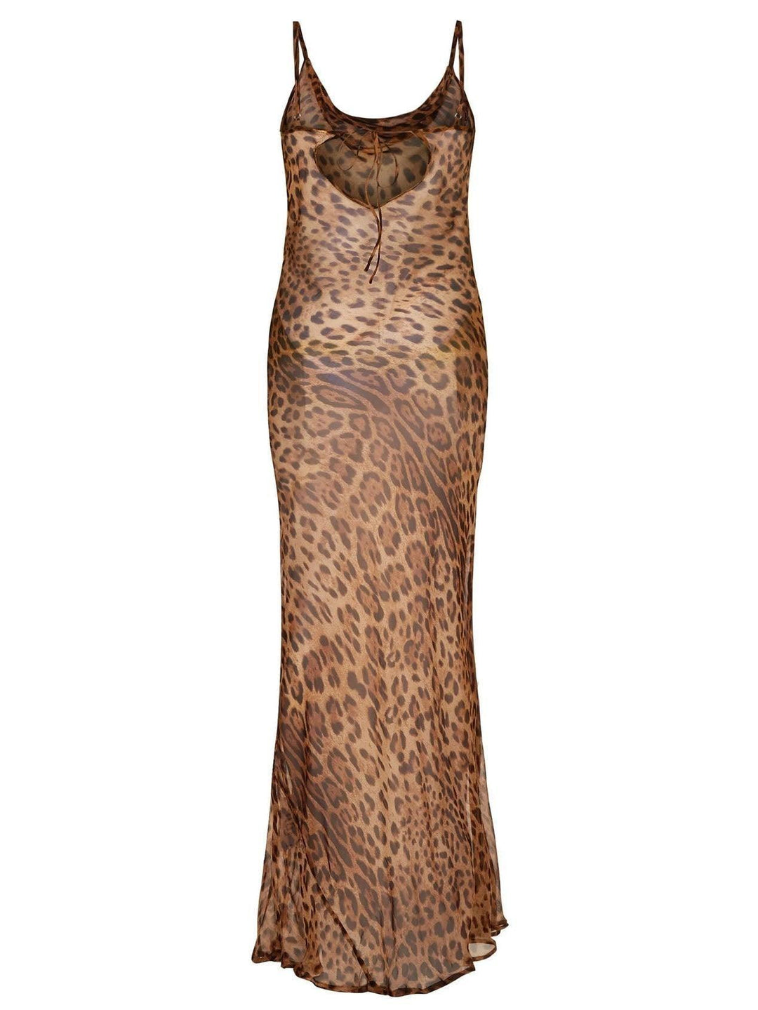 Vestido Maxi de Leopardo con Espalda Descubierta