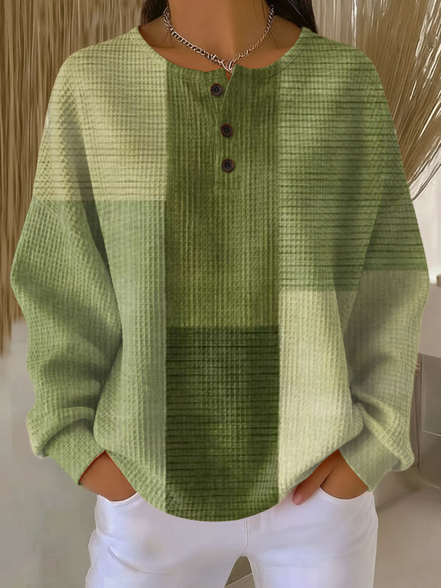 Elena | Jersey patchwork en tonos verdes