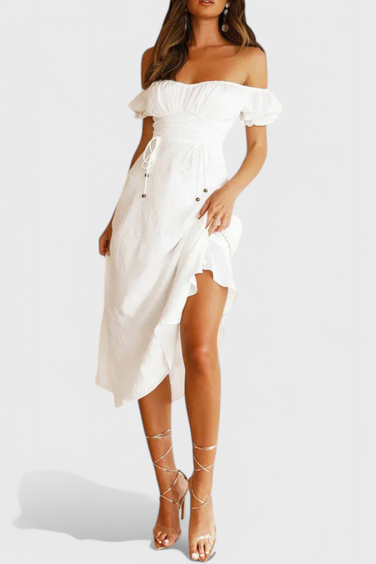 Vestido Midi Off-Shoulder Lucia