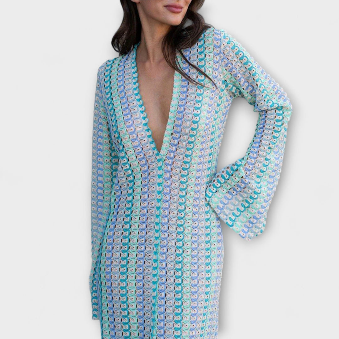 Elina – Vestido maxi con escote en V y un toque de vacaciones