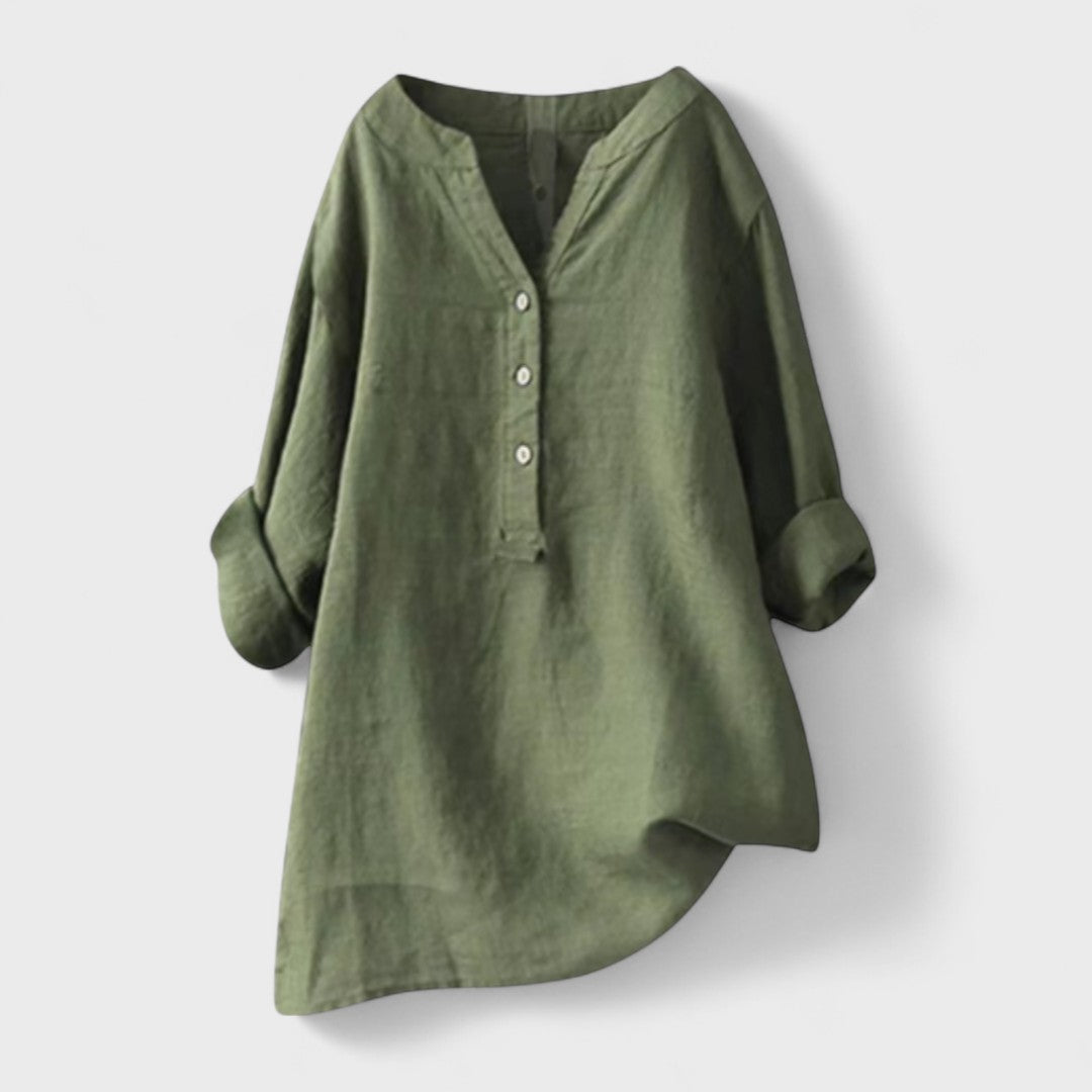 Freja - Camisa cómoda con botones